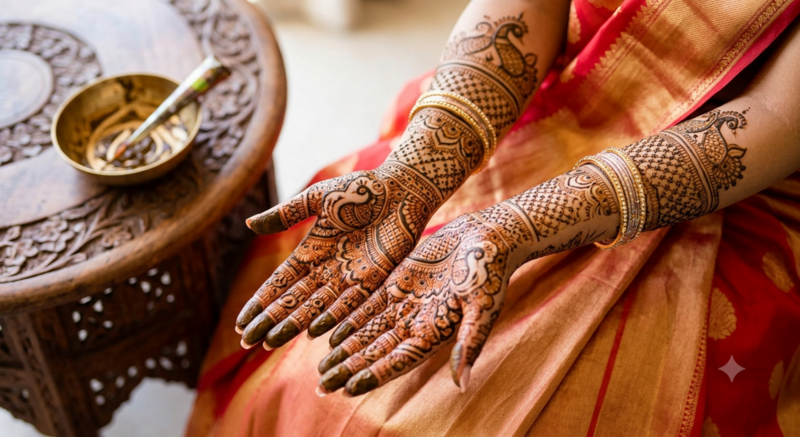 Bridal + guest mehndi, natural henna